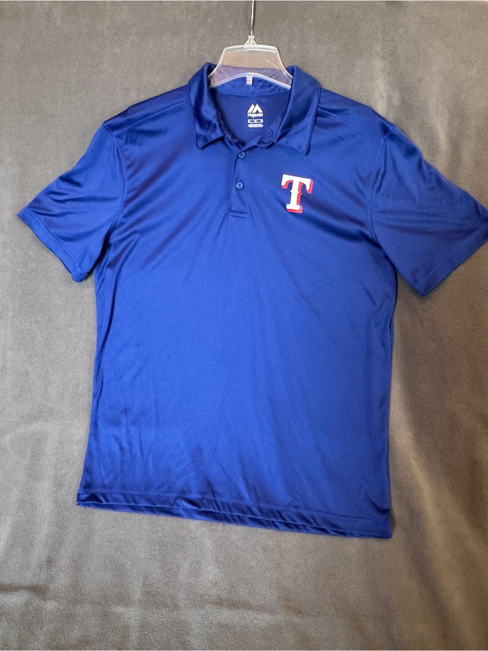 Majestic Royal Blue Texas Rangers Polo